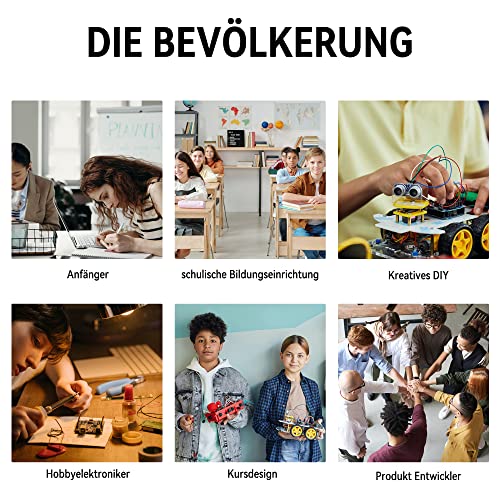 Miuzei Starter Kit for Arduino, Electronics Kit 248 Pieces, 42 German Courses | Electronic project kit with German tutorial, pegboard, sensors, LEDs, power supply, solder-free, ideal for beginners
