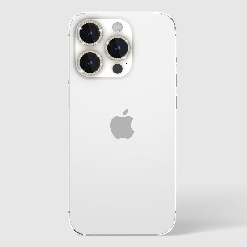 [Australia - AusPower] - Kate Spade New York iPhone 15 Pro/iPhone 15 Pro Max Camera Lens Protector with Aluminum Rings - Crystal 