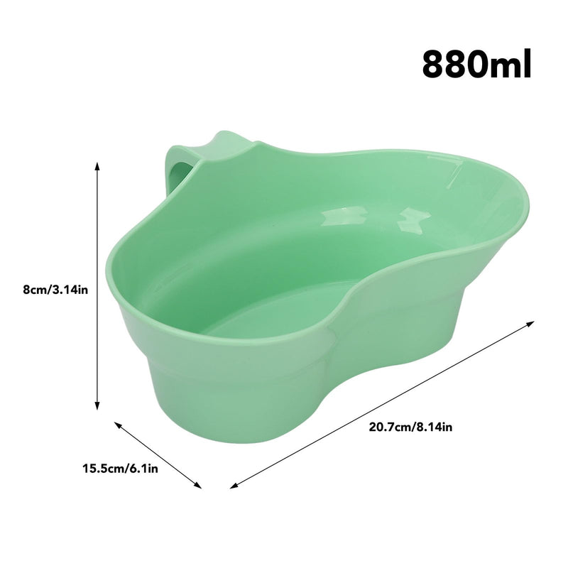 [Australia - AusPower] - 300ml Oral Care Basin Cup with Hanging Handle Design Inward Curved Vomit Bowl Tooth Brushing Tray for Elderly Bedridden 