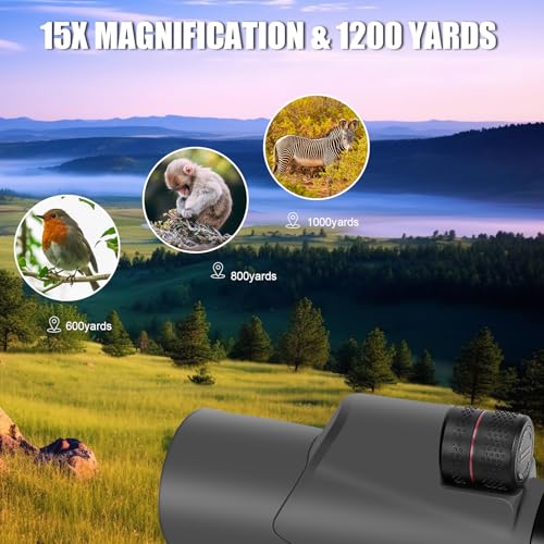15X56 Monocular Telescope for Bird Watching Hiking Camping Wildlife Viewing, Adjustable Eyecup, Fully Multi-Coated Lenses, Rubber Armor, Non-Slip Grip, Fogproof, Waterproof