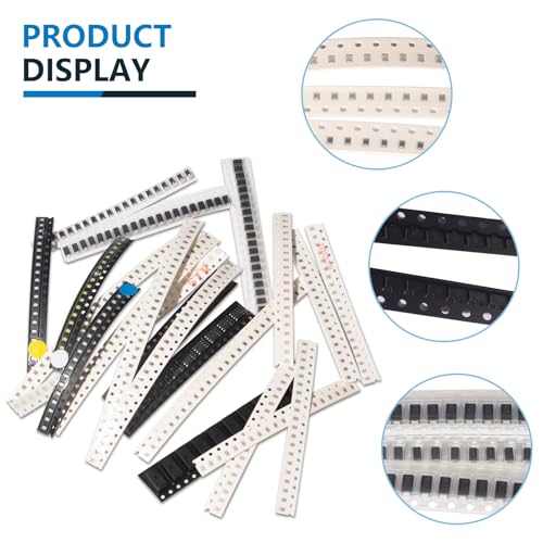 6390pcs SMD 0805 Resistor Capacitor LED Diode IC Transistor Inductor Diodes SMT Resistors Assortment Electronic Component Kit
