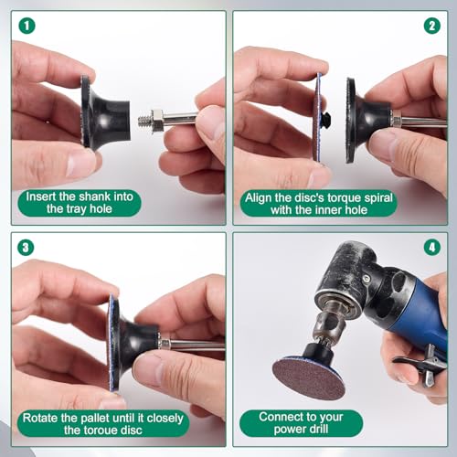 SWUMUO 2-inch quick change sanding discs kit with 1/4-inch shank for metal grinding and rust removal