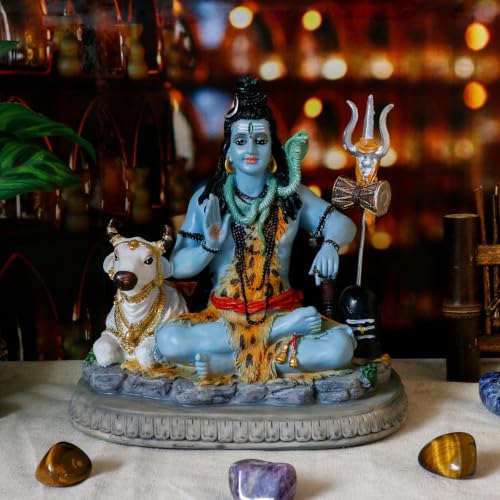 Lord Shiva with Nandi Statue Diwali Gifts Hindu Shiva Murti Pooja Item