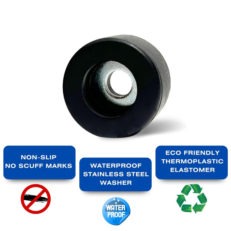 [Australia - AusPower] - 8 Pack Bumper Feet with Stainless Steel Washers, 1 Inch, Waterproof Isolation/Anti-Vibration Bumper Feet for License Plates, Air Compressors, Pressure Washers, Speakers, and Other Machinery 8 