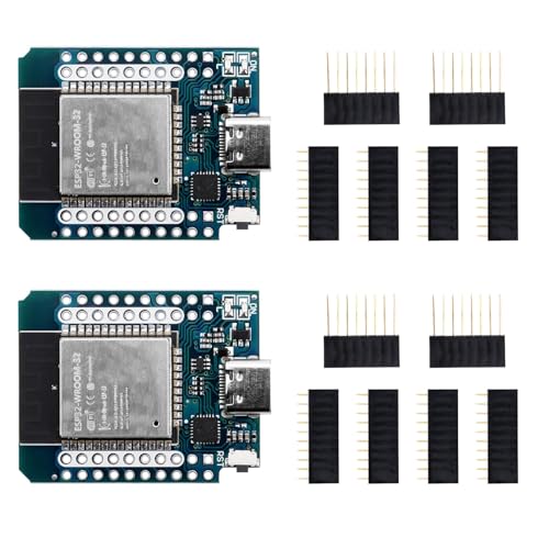 Pack of 5 Mini for ESP32 USB C for ESP32 Wroom NodeMCU WiFi Bluetooth Module Development Board CH9102F Chip Compatible Arduino IDE 5 PCS (USB C)