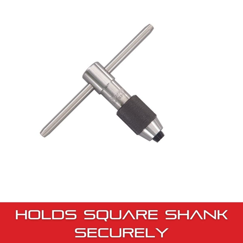 [Australia - AusPower] - Starrett T-Handle Tap Wrench - Ideal for Holding Taps, Drills, Reamers and Small Tools - 7/32-7/16" Capacity Tap Size, 2-1/2" Body Length, 5/32-1/4" Square Shank - 93B 7/32 - 7/16in (5.5 - 11mm) 