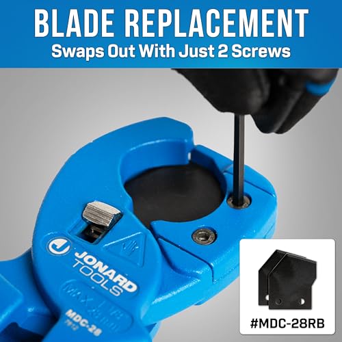 Jonard Tools MDC-28 Pipe and Tube Cutter for Plastic Tubes and Fiber Ducts, Up to 1.1" (28 mm)