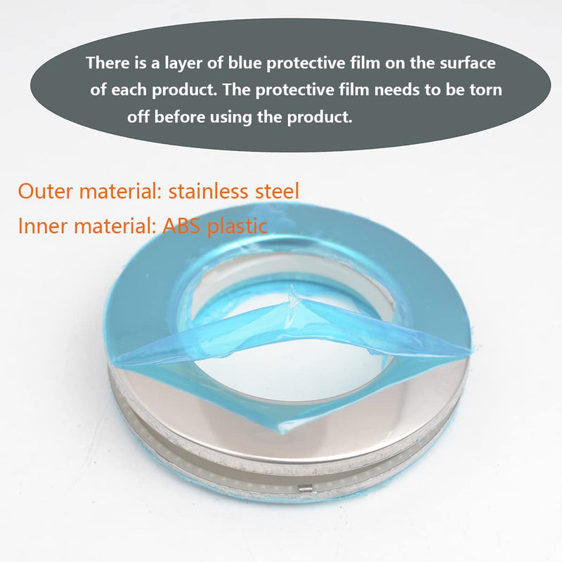 [Australia - AusPower] - Curtain Grommets Surface 20 pcs Stainless Steel Metal Curtain Eyelet Rings Inner Layer ABS Plastic Drapery Grommets 1.65“ Grommet Kit Curtain Rings (20) 