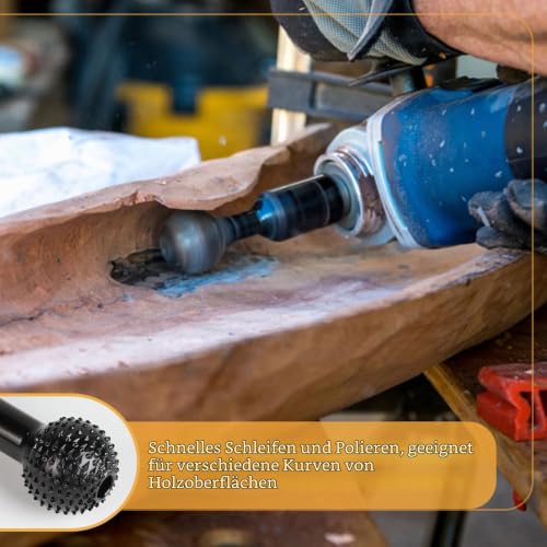 EFUTURETIME 3-Piece Ball Milling Cutter Diameter 31.5 + 48 mm M14 for Angle | Rotatable, for wood, ideal for grinding, drilling, grooving and digging wood φ 31.5mm + φ 48mm (3 pcs)