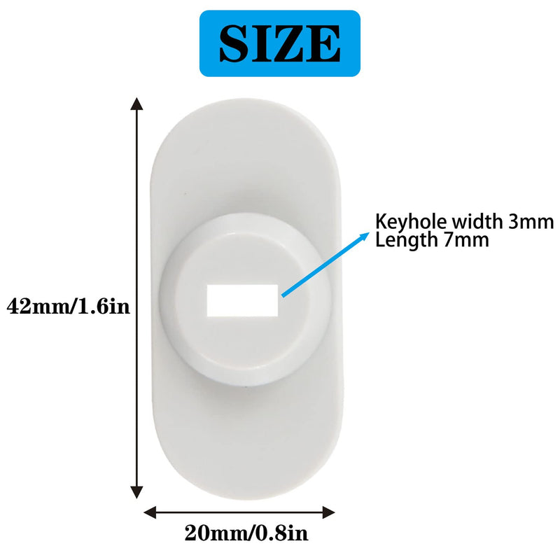 [Australia - AusPower] - 5Pack Anti Theft Self-Adhesive Security Plate with Slot for Cables to Lock Down Laptops, Mac Book, Tablets, iPad, or Other Computer (White) White lock slot-5Pack 