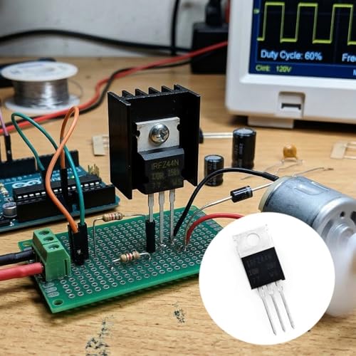 JZK IRFZ44N MOSFET Transistors | 49A 55V N-Channel Power MOSFET | TO-220AB Housing Field Effect Transistor for Electronic Circuits & Motor Control Pack of 10