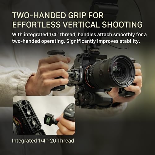 Tilta Full Camera Cage for Alpha 7V A7V, A7IV, and A7R V | Modular Protective Frame | ARCA Bottom Plate | HDMI Cable Clamp Support - Black Full Cage