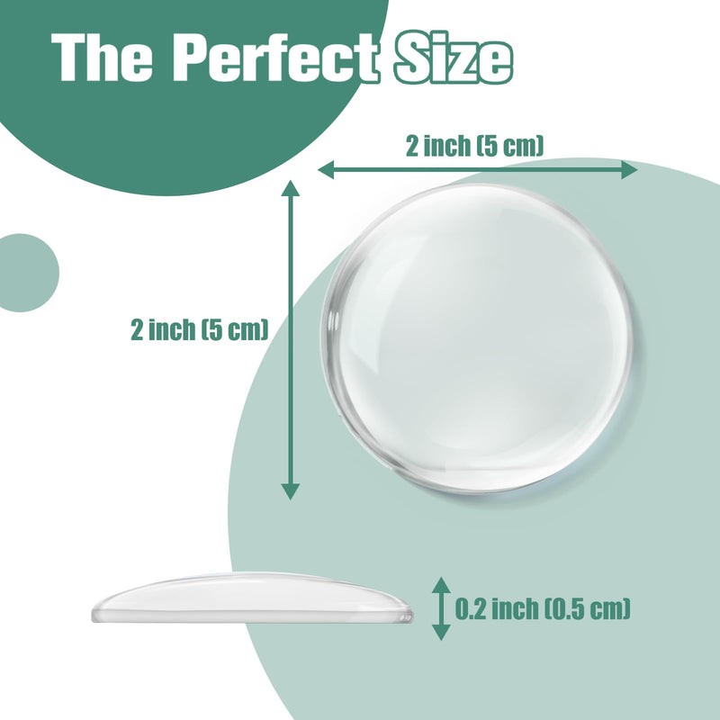 [Australia - AusPower] - Door Knob Wall Shield, 2" Clear Self Adhesive Round Soft Rubber Door Stopper Wall Protector, 6 PCS Reusable Solution for Stopping Wall Damage & Noise from Doors, Refrigerators (Round 2" 6 PCS, Clear) Round 2" 6 PCS 