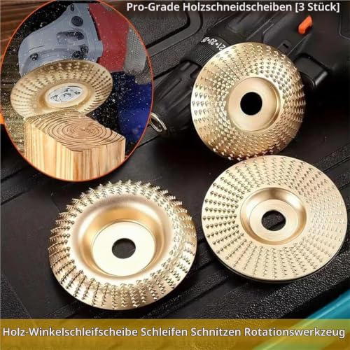 Polishing Pad for Angle Grinder, 3-Piece Angle Grinder Polishing Pad, High Performance Wood Carving Disc Set, Tungsten Carbide Sanding Discs (Mix) Mix