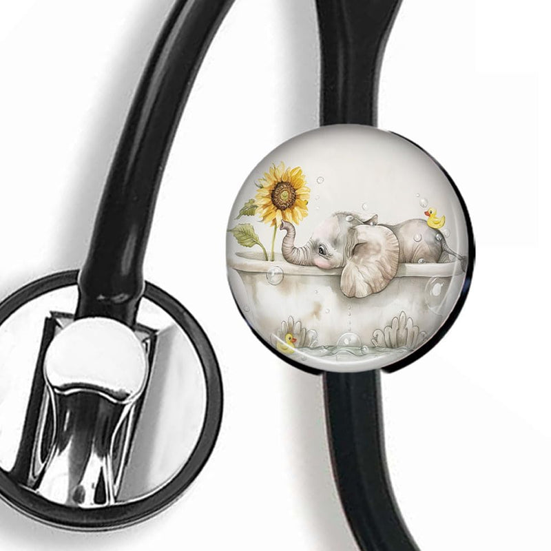 [Australia - AusPower] - Cute Elephant StethoscopeTag Personalized,Nurse Doctor StethoscopeID Tag Customized, Medical StethoscopeName Tag,Ideal for Anyone That uses a Stethoscope, Nursing Students,etc. 