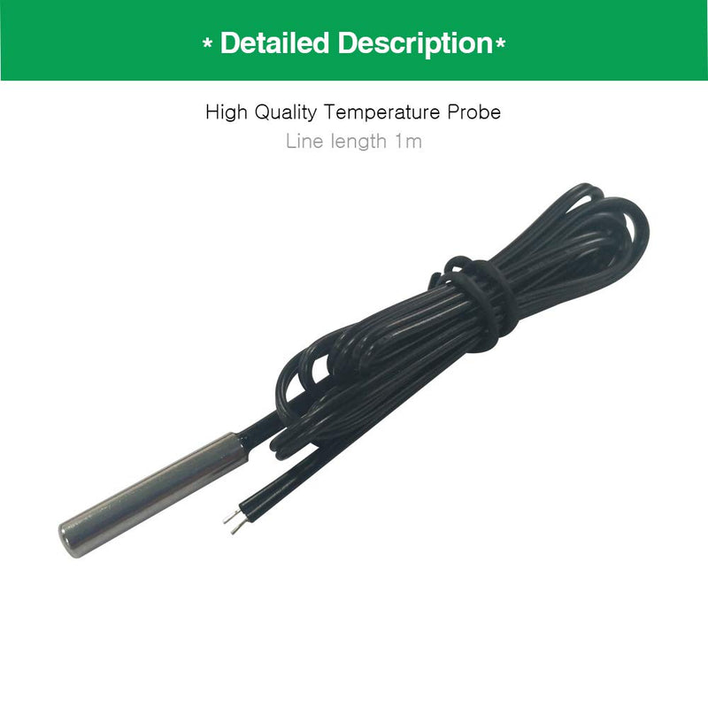 [Australia - AusPower] - Aideepen Pack of 6 NTC 10K B3950 1 m Digital Temperature Sensor Probe -50°C ~ 99°C Measuring Accuracy ±1°C, Resolution 0.1°C 