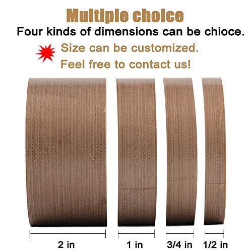 GCQ Teflon Fabric Tape, 3/4 Inch 30 Feet PTFE Tape for Vacuum Sealer Machine, Hand Impulse Sealers Insulation PTFE Coated Fiberglass Adhesive Tape Compatible with FoodSaver,Seal A Meal,Weston,Cabella 3/4 IN