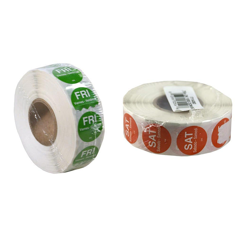 DayMark Safety Systems-IT1143925 Day of The Week 3/4" Circle Permanent Label, FRI (Roll of 1,000) & IT1143926 Day of The Week 3/4" Circle Permanent Label, SAT (Roll of 1,000)