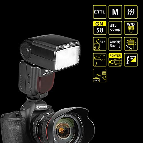 VK750II TTL Flash Speedlite with LCD Screen for Canon DSLR Camera