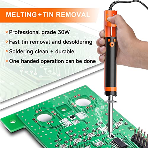 Desoldering Pump, Preciva Desoldering Iron Soldering Iron Soldering Vacuum Cleaner with 1.0 mm and 1.2 mm Desoldering Nozzles