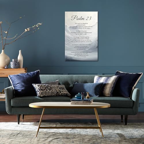 Christian Canvas Wall Art Psalm 23 Pictures Wall Decor Bible Verses Prints Scripture Poster Christian Religious Paintings for Living Room Bedroom Church Decor Framed(Artwork-3,16L x 24W) Artwork-3 16"L x 24"W