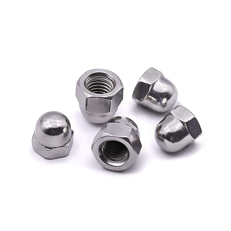 [Australia - AusPower] - M6-1.0 Acorn Cap Hex Locknuts 30 PCS 304 Stainless Steel 18-8, Bright Finish 