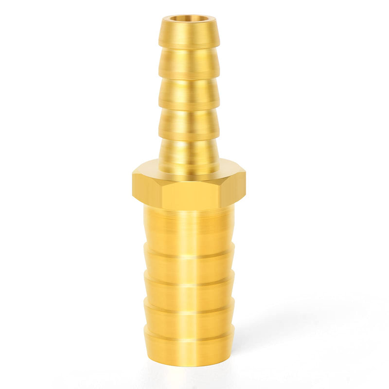 [Australia - AusPower] - GASHER 2 Pieces Brass Hose Barb Reducer, 5/8 Inch to 3/8 Inch Barb Hose ID with 4 Hose Clam, Brass Barb Reducer SPLICER Fitting Fuel/AIR/Water/Oil/Gas/WOG 5/8" Barb × 3/8" Barb?2 Way? 