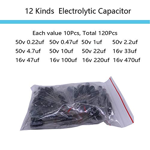 Electronic Component Kit & Total 1390 Pcs, LED Diodes, Metal Film Resistors, Electrolytic Capacitor Package, Common Diodes, Ceramic Capacitors, Common Transistor Assortment Box 160x117x57mm