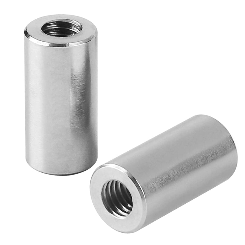 [Australia - AusPower] - Pack of 10 - M6 Round Connector Nuts, 304 Stainless Steel Coupling Nut 25mm/ 1 inch Length Outside Diameter10mm / 0.39 inch 