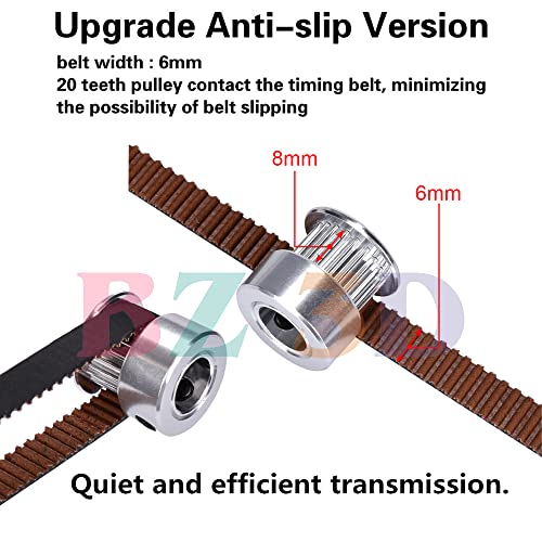 GT2 Timing Belt 6mm Width,Pitch 2mm,Upgrade Non-Slip Nylon Tooth Surface for 3D Printers.(10 Meters) 10M x 6mm