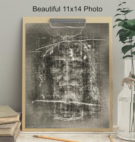 Jesus Wall Decor LARGE - 11x14 Jesus Christ Shroud of Turin Poster - Catholic Gifts - Christian Wall Decor - Religious Art - Priest Ordained Minister - Living Bedroom Home Decoration - spiritual Gift 11"L x 14"W Unframed