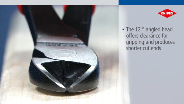 KNIPEX 74 21 250 high leverage angled diagonal cutters, side-cutting pliers with red and blue handles