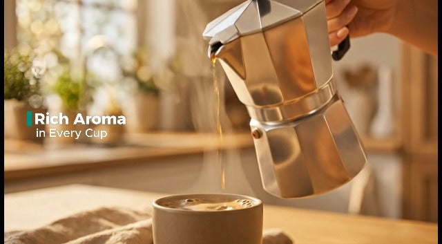 Mixpresso 3 Cup Moka Pot Stovetop Espresso Maker, Italian Cuban Coffee Pot Stainless Steel 3 Espresso Cups