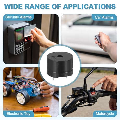 sourcing map 50 Pcs Passive Buzzer DC 1.5-12V 12x8.5mm Electric Tone Buzzer Alarm Piezo Beep Sounder Continuous Sound Beep for Physics Circuits Alarm Safety Development Boards House Shop