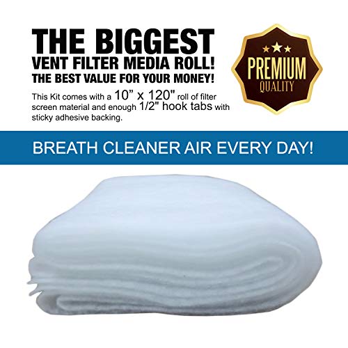 NORTHWEST ENTERPRISES Air Vent Filter Kit 120x10 inch, cut-to-fit furnace filter roll