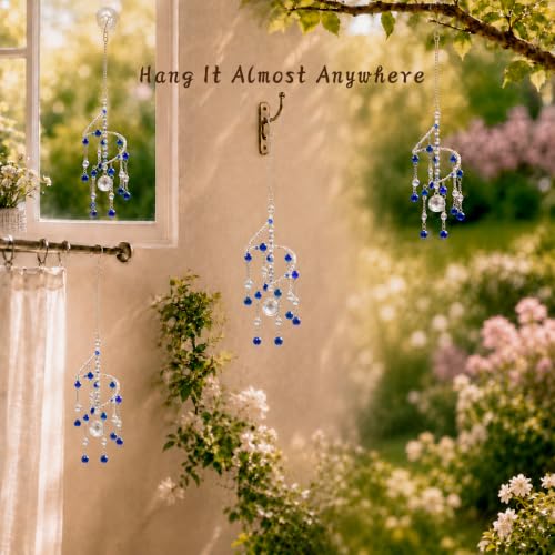 Geili Crystal Sun Catcher Rainbow Maker,Spiral Wind Chime Suncatcher(Blue) CH,BLUE