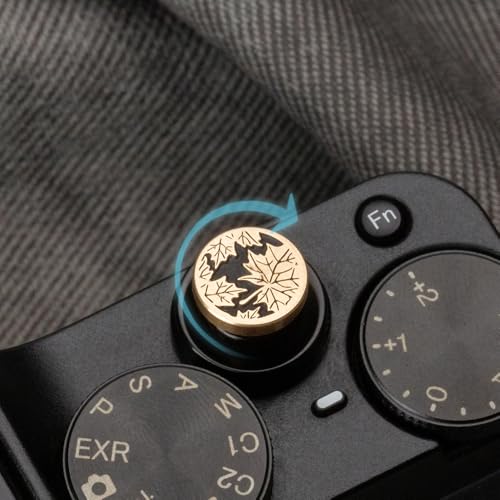 Leaf Camera hot Shoe Cover and Camera Shutter Button for Nikon zf for Fujifilm X-T5 X-T4 X-T3 X-T30 II X-T20 X100VI X100V X100 X-PRO3 X-PRO2 X-S20 X-S10 (Brass Leaf Set) Brass leaf set
