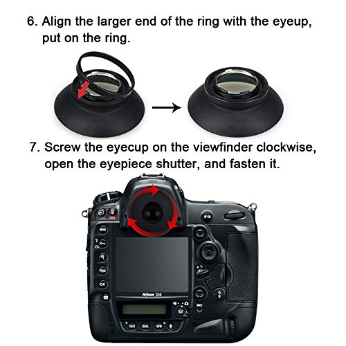 DK-19 Eyecup Eyepiece Viewfinder for Nikon D810 D810A D800 D800E D700 F6 D5 Camera (2 Pack)