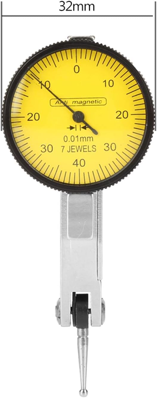 0.01 mm Dial Indicator with Magnetic Holder, 0-0.8 mm Flexible Magnetic Measuring Tripod Base Holder + Lever Gauge, Magnetic Measuring Stand with Dial Indicator for Measuring Surfaces in Tight or