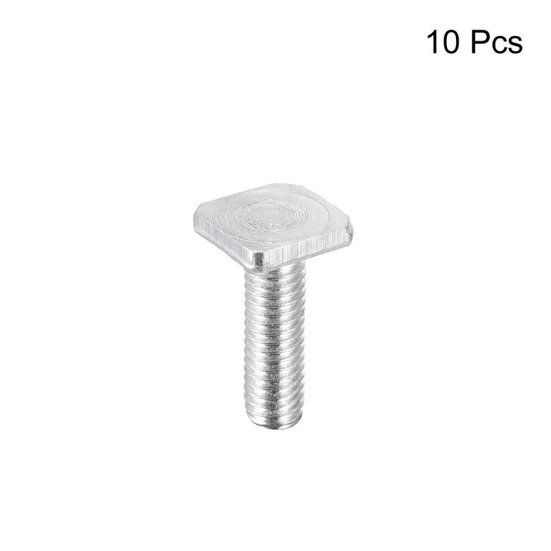 [Australia - AusPower] - uxcell Square Head Bolt, 10pcs M6 x 20mm Fully Thread Carbon Steel Grade 4.8 Square Machine Screws 10 