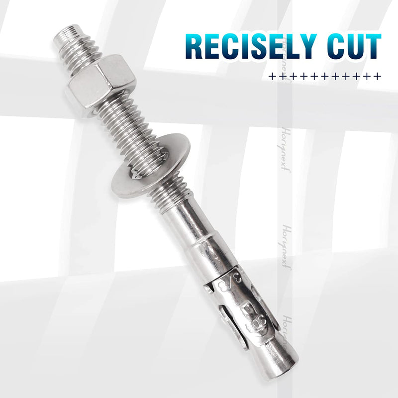 [Australia - AusPower] - 3/8"x 3-1/2" inch Stainless Steel Standard Strong Wedge Anchor, Fasteners for Concrete (4 pcs) 3/8" x 3-1/2" 