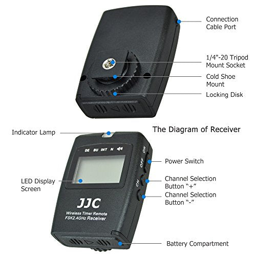 JJC Wireless Intervalometer Timer Remote Shutter for Fuji X-T5 X-T4 X100VI For Select Fujifilm Camera