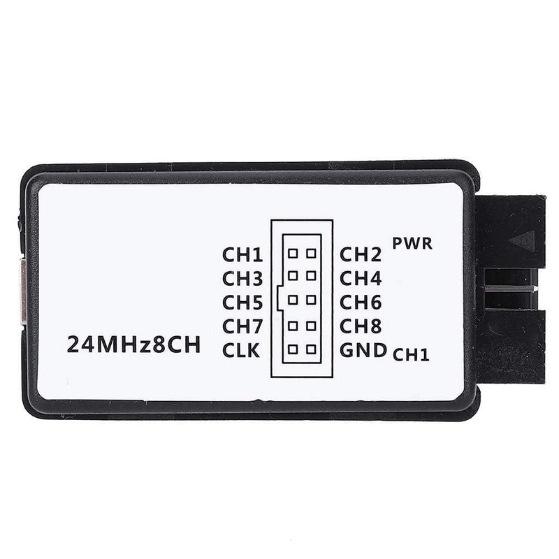 [Australia - AusPower] - USB Logic Analyzer, USB Logic Analyzer Device Set Mini Digital Pocket Size 8-Channel Input Memory 24MHz 