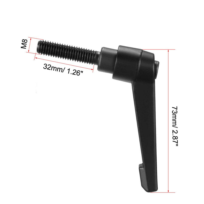 [Australia - AusPower] - uxcell M8 x 32mm Handle Adjustable Clamping Lever Thread Push Button Ratchet Male Threaded Stud Knobs Quick Release Screw Handles Bolts with Locking Lever Black 3pcs 