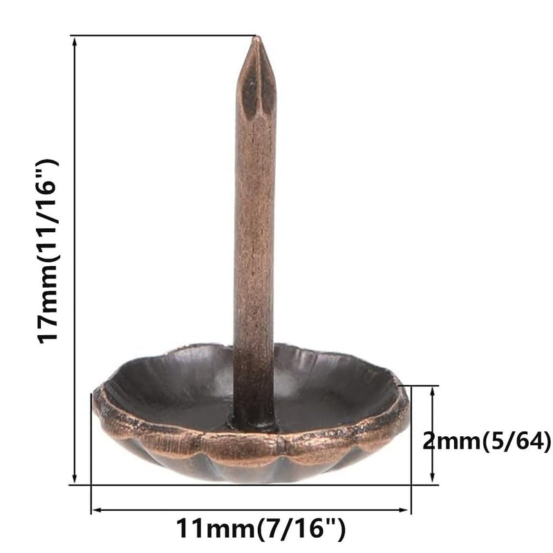 [Australia - AusPower] - Upholstery Tacks,200pcs 7/16 Inch Furniture Tacks Nails,Upholstery Nails for Furniture DIY Decorative,DIY Project, Home Decor (Red Copper) Red Copper 