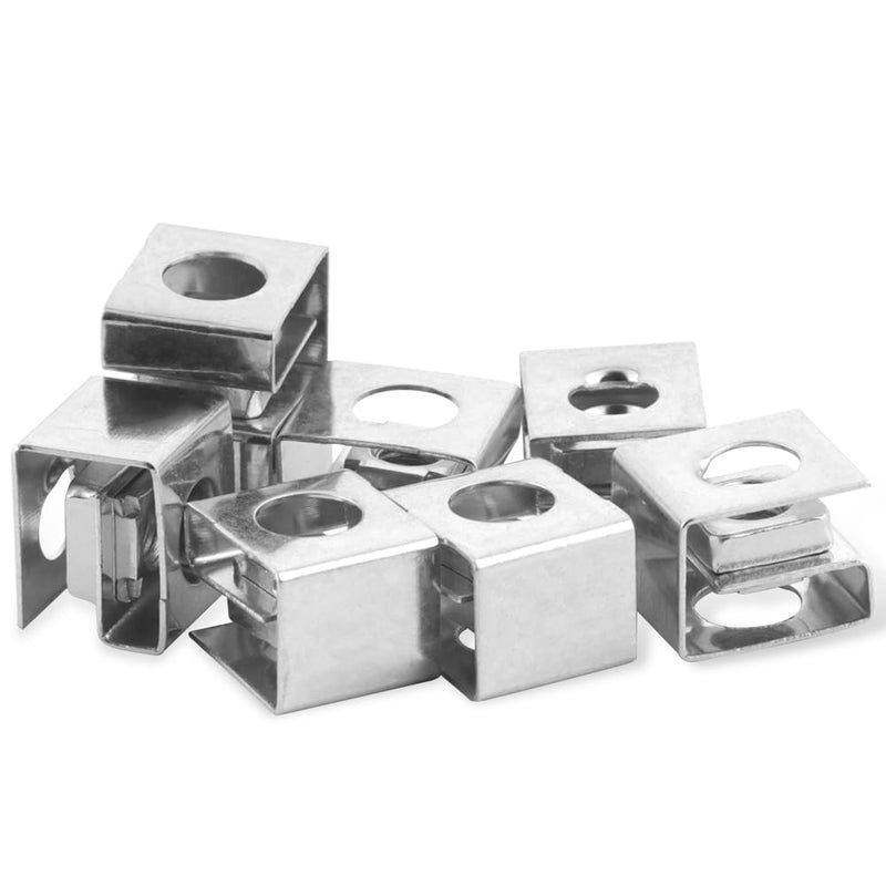 [Australia - AusPower] - 20 Pcs Slip-on Lock Nuts 10-32 Snap-on Nuts Zinc Plated Insert Square Nuts 