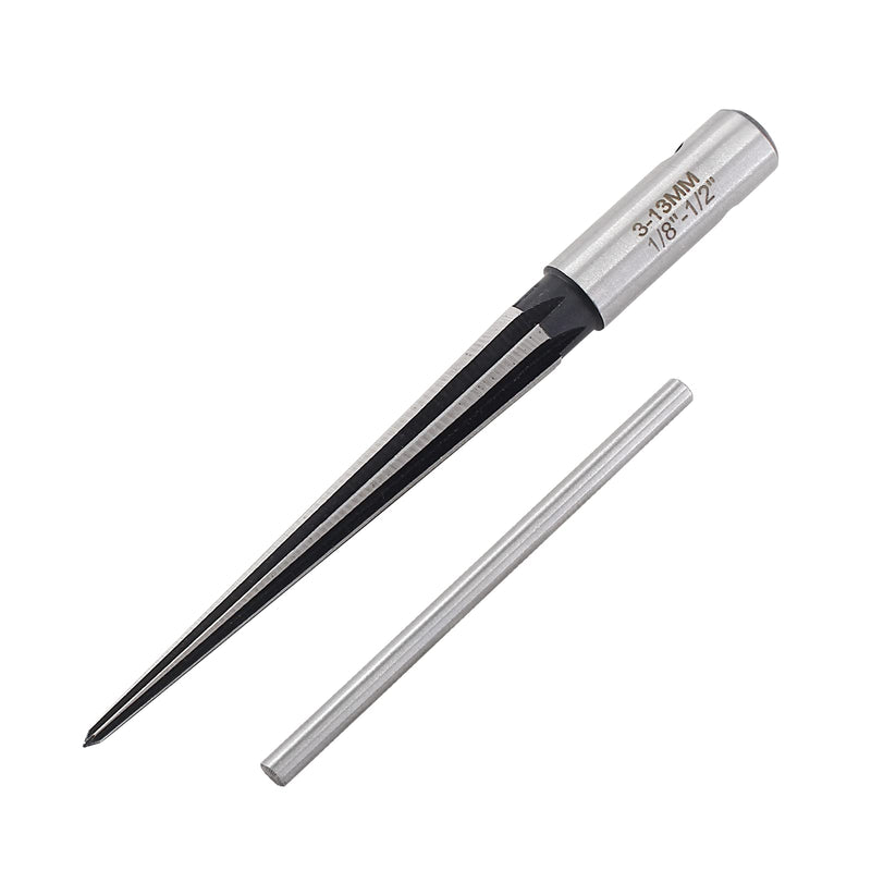 [Australia - AusPower] - 1/8"-1/2" (3-13mm) T Handle Tapered Reamer, 6 Fluted Chamfer Reaming Tool, Guitar Bridge Pin Hole Handle Tapered Reamers Woodworker Luthier Tool 1/8”-1/2”(3- 13mm) 