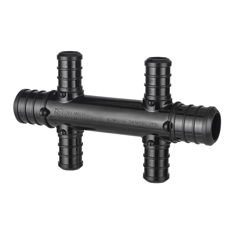 [Australia - AusPower] - (Pack of 2) EFIELD 4 Ports Open Poly PPSU Pex Crimp Opposing Manifold: 3/4 Trunk, 1/2" Port (4 Ports), ASTM F2159 