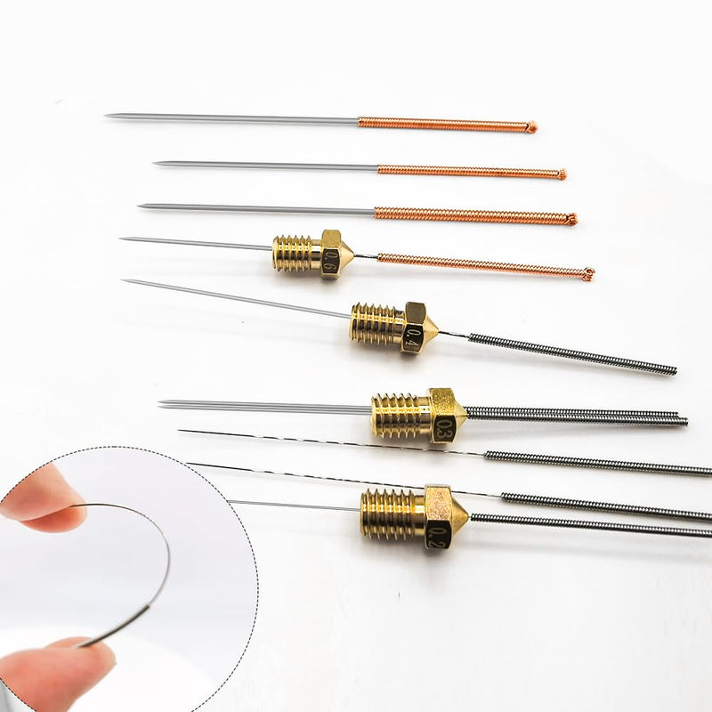 [Australia - AusPower] - 16Pcs V6 Nozzles kit Compatible for E3D V5 V6 Hotend, V6 Nozzle 0.2/0.3/0.4/0.6mm Compatible with ANYCUBIC I3 Mega A8 Prusa I3 MK3/MK3S 3D Printer, and 10Pcs 3D Printer Nozzles Cleaning Needles, 