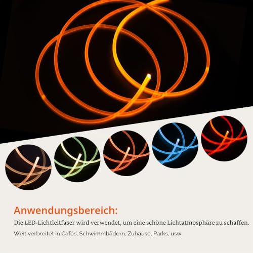 sourcing map PMMA Side Glow Fibre Optic Cable 2.5 mm 3.0 m for LED Light Guides in the Home, Hotel 2.5mm x 3.0m